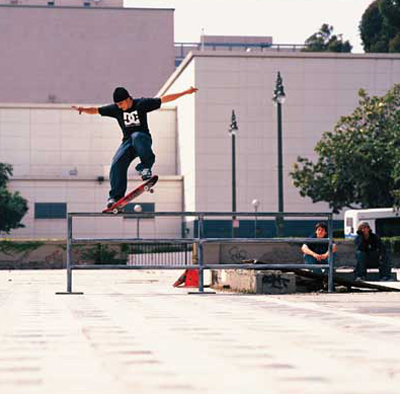  Dyrdek Shoe on Rob Dyrdek Nose Grind On A Rail   Skateboarding Magazine