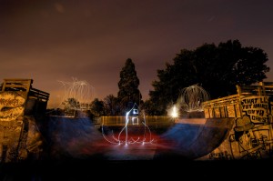 night light skateboard pic