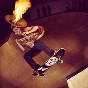 tuba skateboarding vert